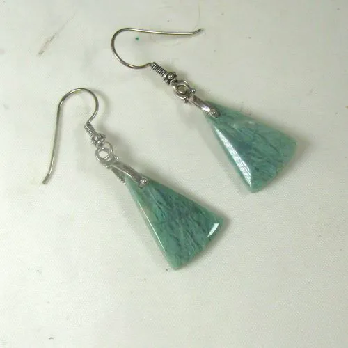 Amazonite Designer Cut Earrings Fashionable Gemstone Drop Earrings