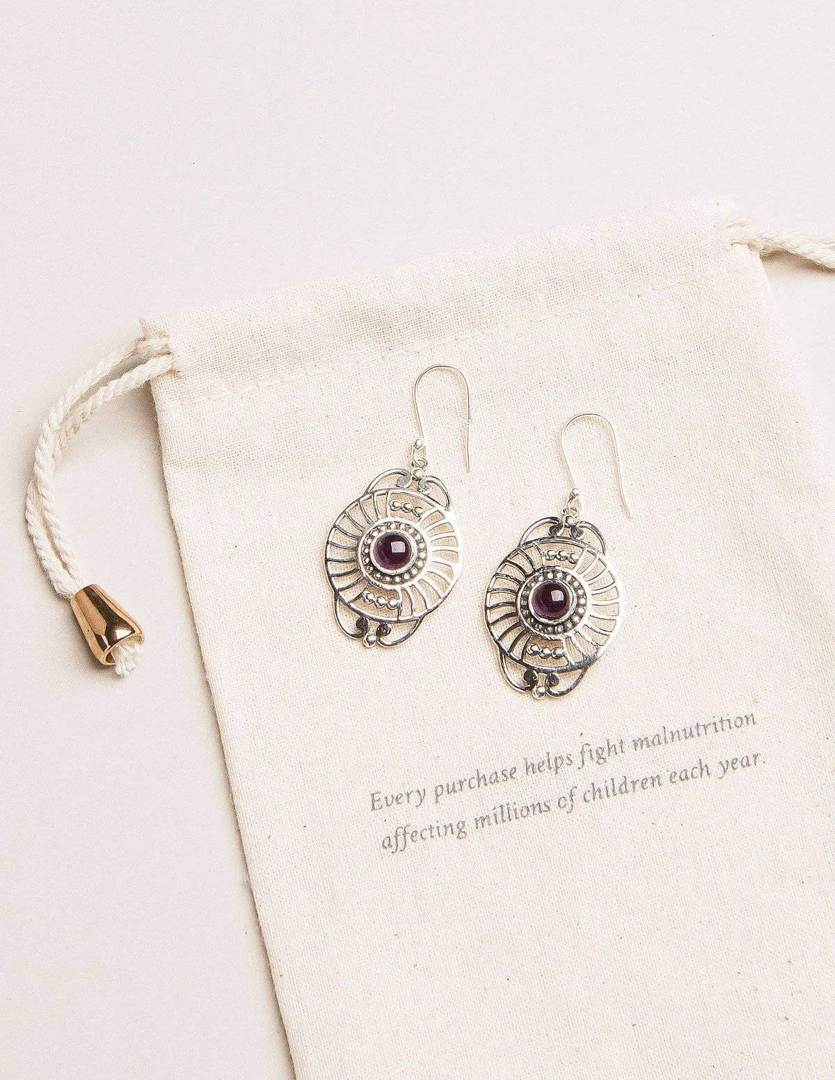 Amethyst Chakra Gemstone Earrings