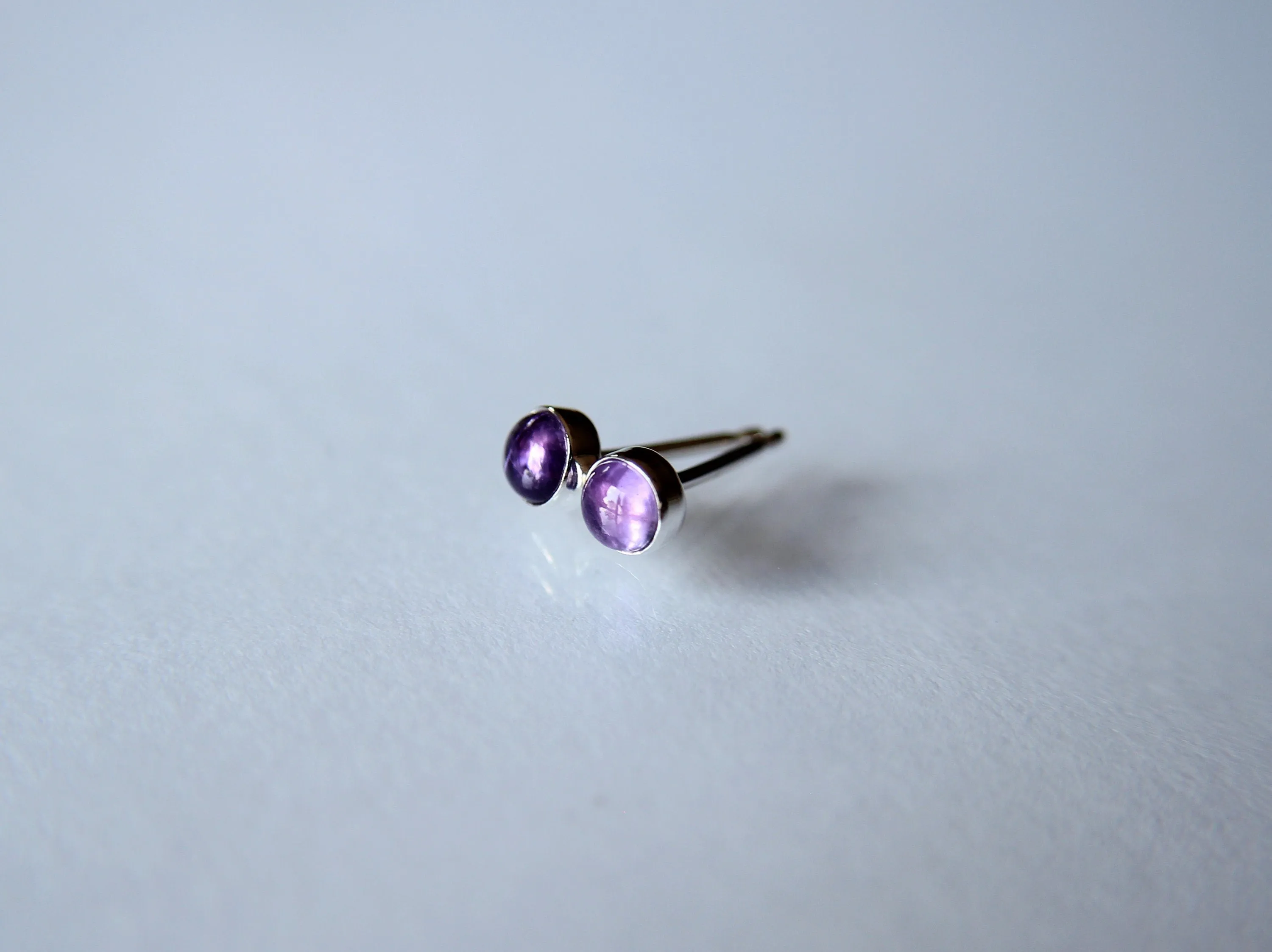 Amethyst Earrings, Gemstone Earrings, Sterling Earrings, Post Earrings, Amethyst Post Earrings, Small Earrings, Minimalist Earrings, Gift