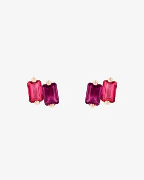 Ann Red Ombre Studs