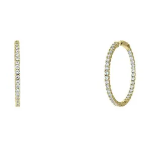 Anna 1.6” Inside Outside CZ Gold Hoop Earrings