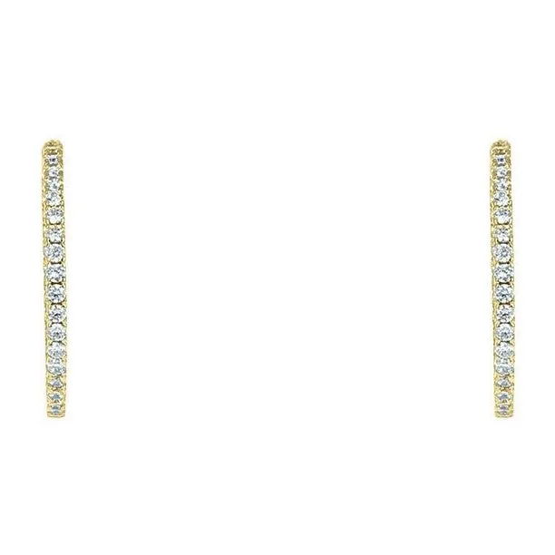 Anna 1.6” Inside Outside CZ Gold Hoop Earrings