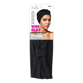 ANNIE MS. REMI Wide Silky Headwrap Scarf Ribbed [BLACK] #03676