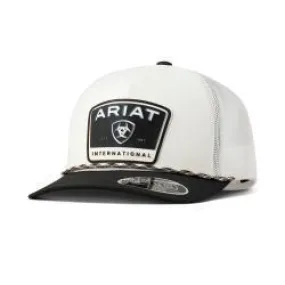 Ariat Men's Flexfit 110 Snapback Rubber Patch White Cap