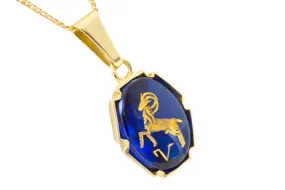 Aries zodiac pendant and chain