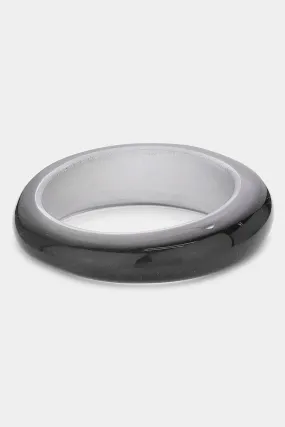 Asymmetrical Pearly Black Resin Bangle