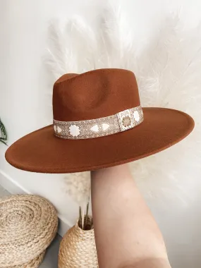 Aurabella Felt Wide Brim Rancher (Rust)