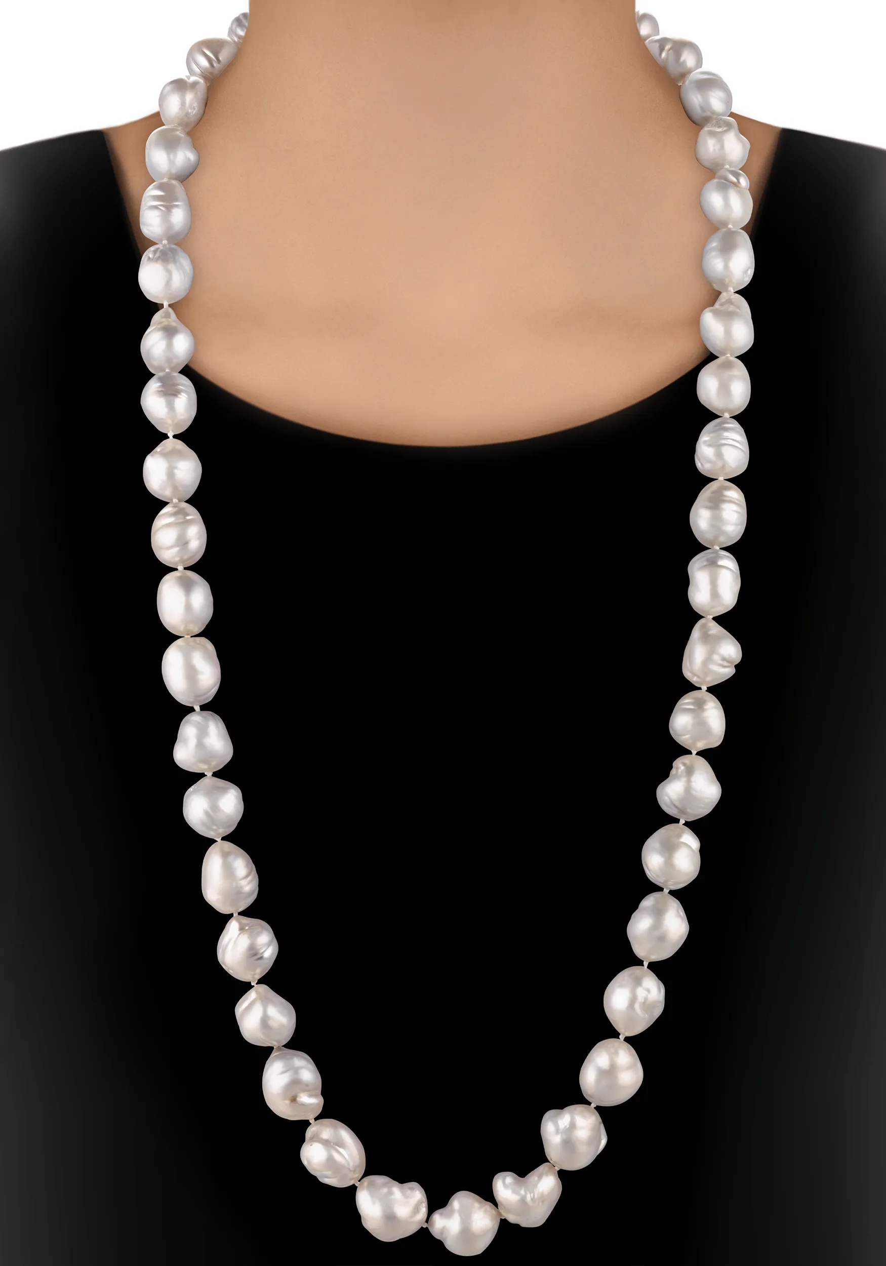 Baroque Pearl Opera Necklace