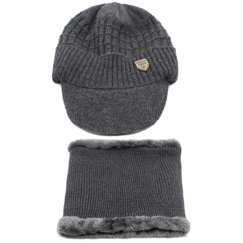 Beanie With Brim And Optional Matching Scarf