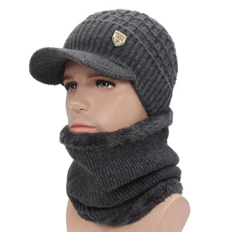 Beanie With Brim And Optional Matching Scarf