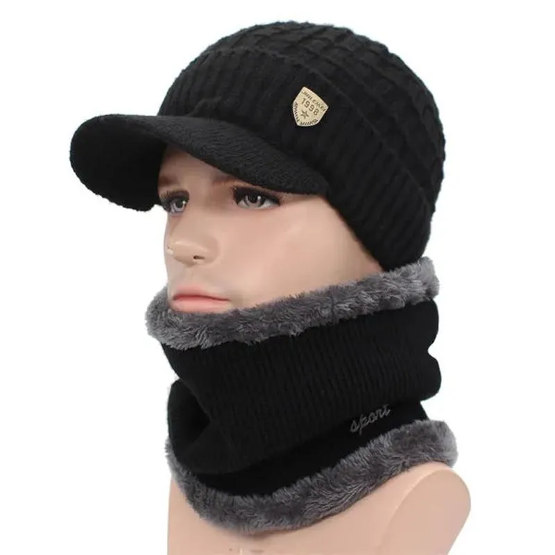 Beanie With Brim And Optional Matching Scarf