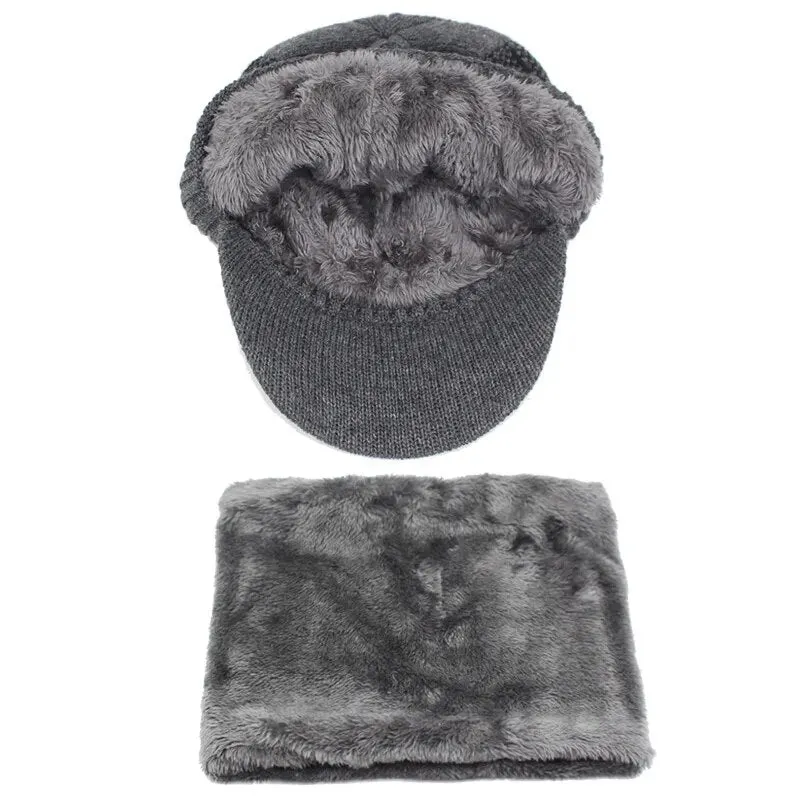 Beanie With Brim And Optional Matching Scarf