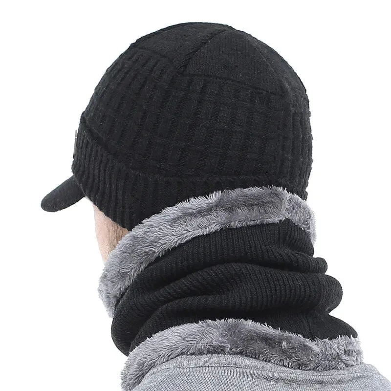 Beanie With Brim And Optional Matching Scarf