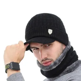 Beanie With Brim And Optional Matching Scarf