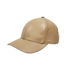 Beige Men's Leather caps 100% Genuine Leather Baseball Unisex Cap