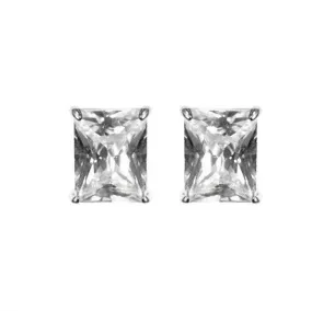 Belinda Radiant CZ Stud Earrings – 7mm | 1ct