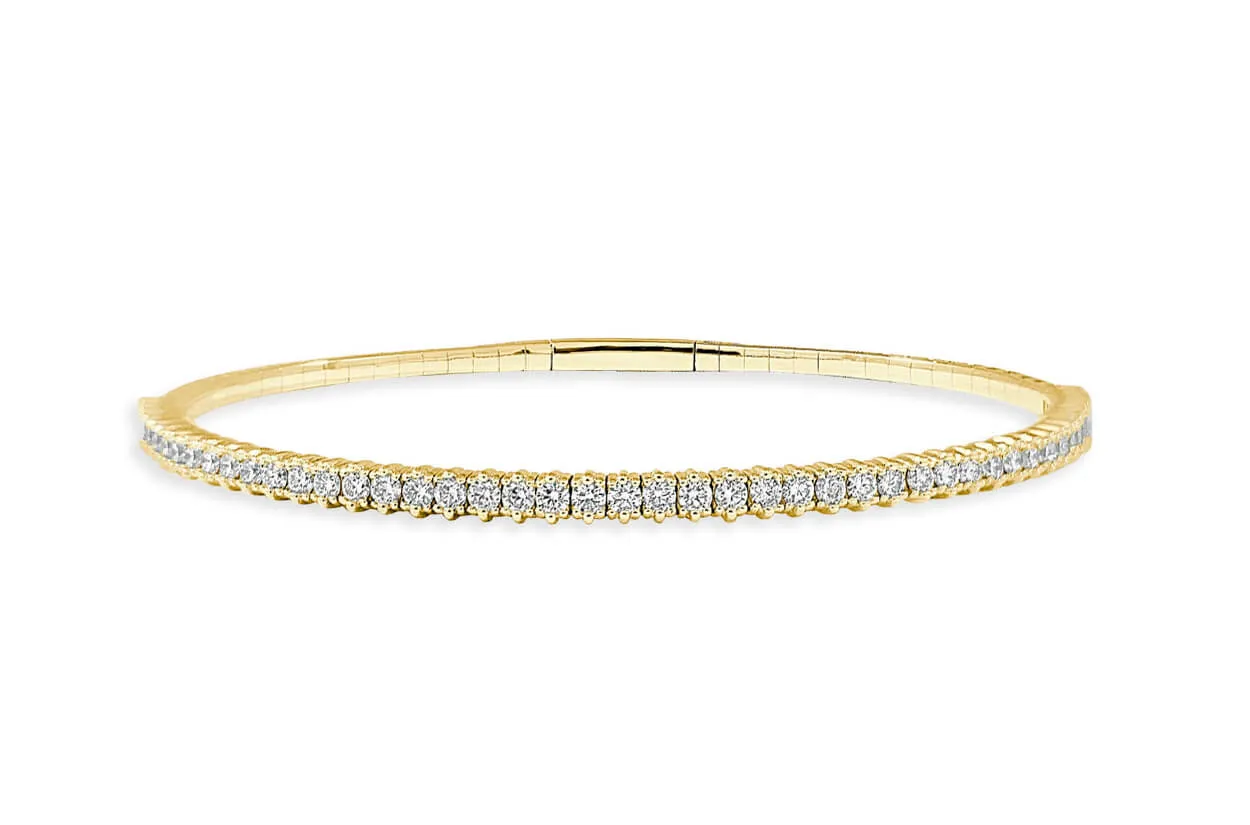 Bracelet 14kt Yellow Gold & Diamonds Bangle Tennis