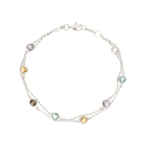 Bracelet "Colormix" Or Blanc 3,19Ct/7 - Or Blanc 375/1000