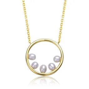 Brigitte Golden Circle Four Pearl Necklace