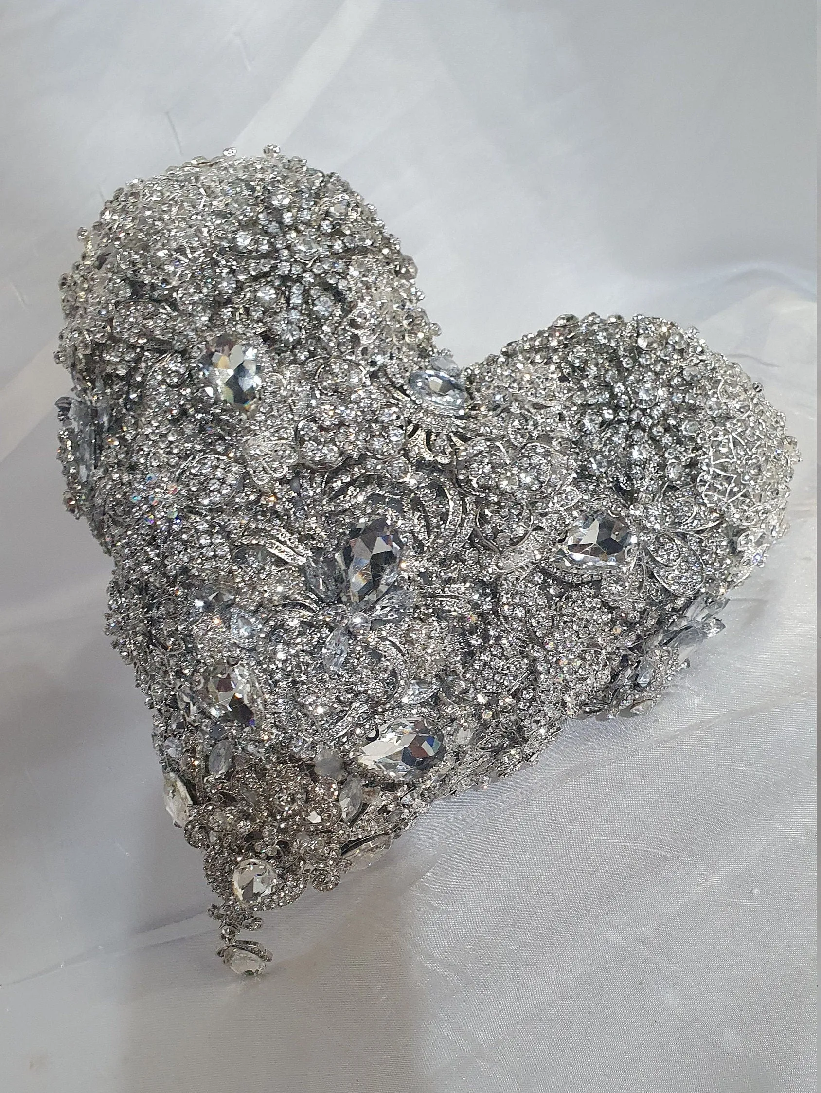 BROOCH BOUQUET Heart shaped brooch bouquet valentine jewel heart wedding bouquet. by Crystal wedding uk