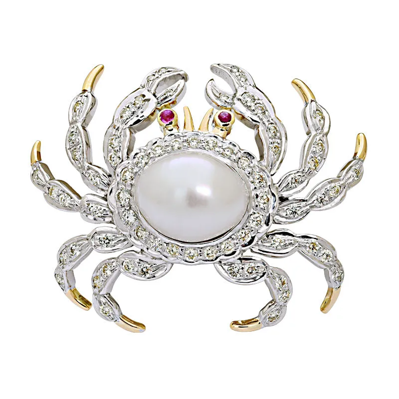 Brooch-Ruby, South Sea Pearl and Diamond