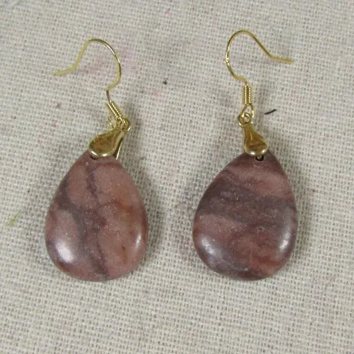 Brown Gemstone Teardrop Earrings