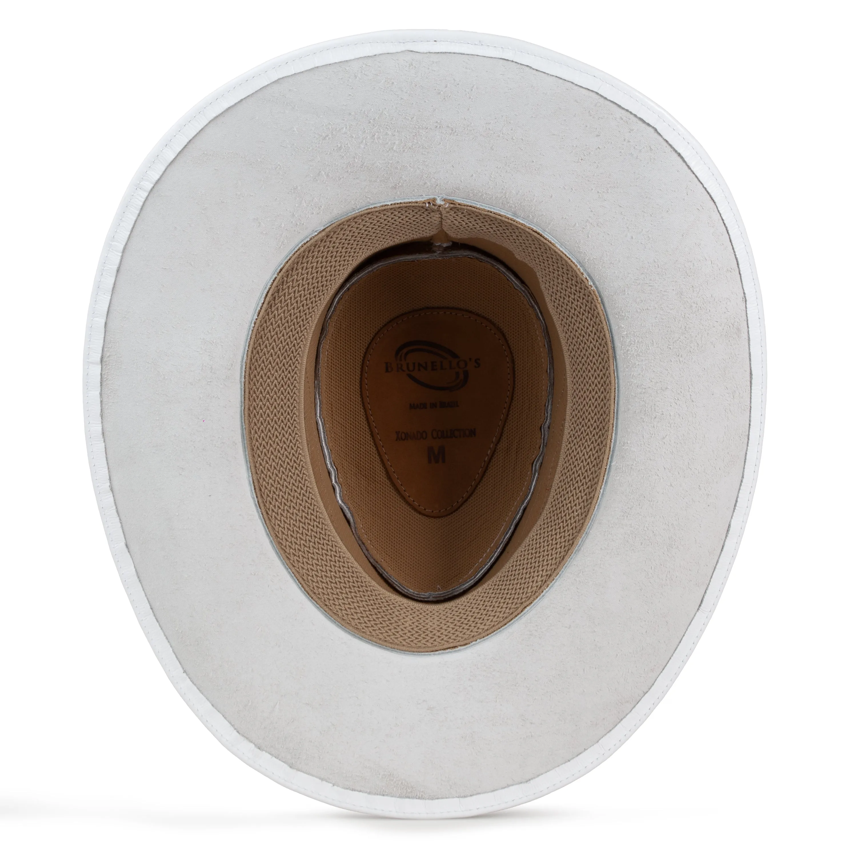 Brunello's Western Leather Hat in White