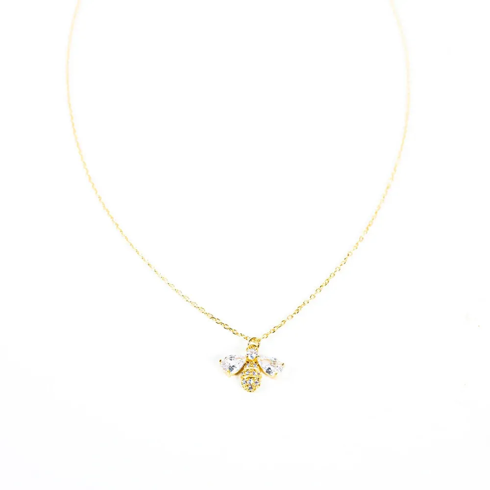 Buzzing Bee Crystal Necklace