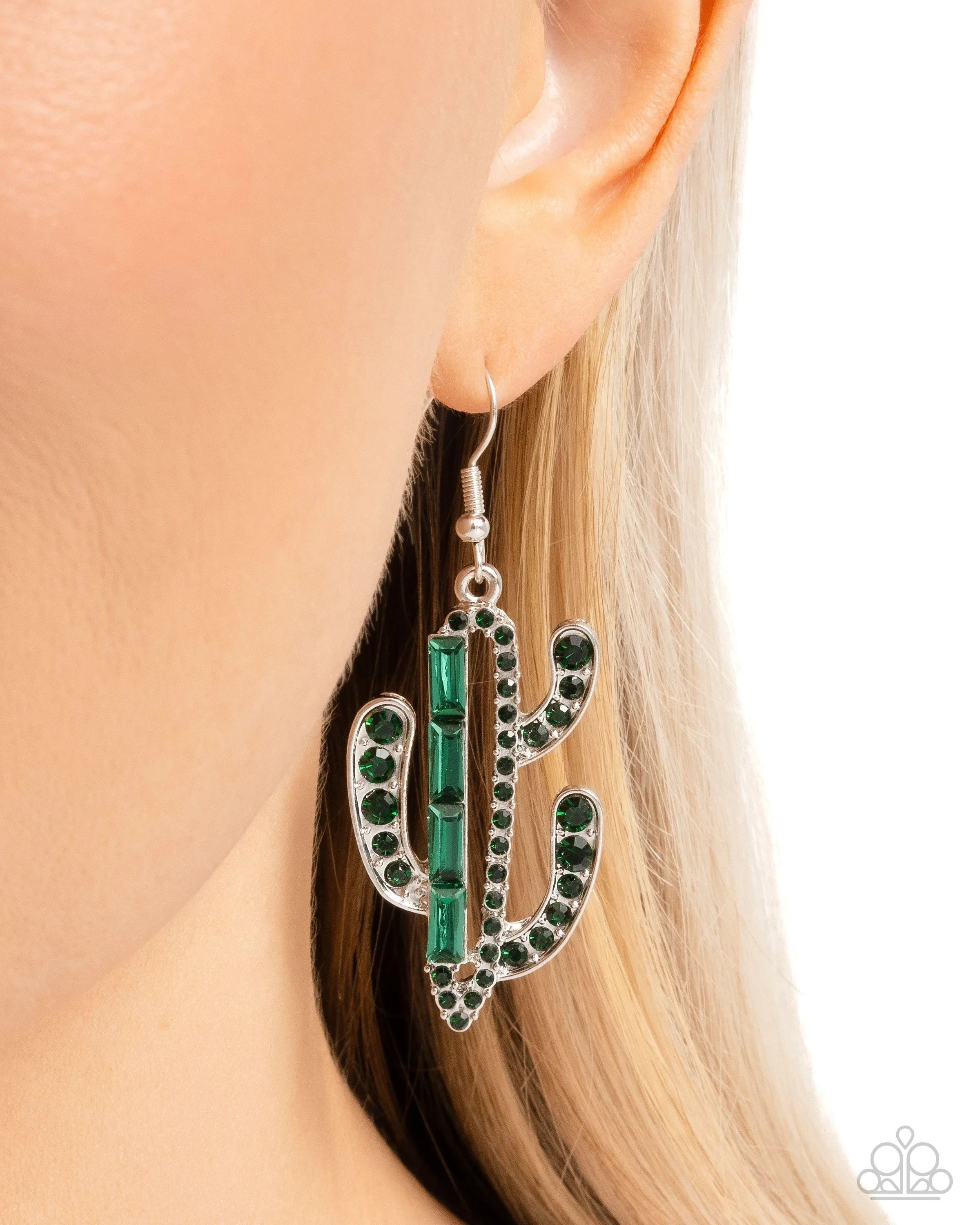 Cactus Confidence - Green Earrings