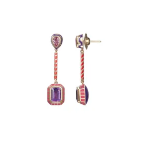 Candy lacquer long drop earrings