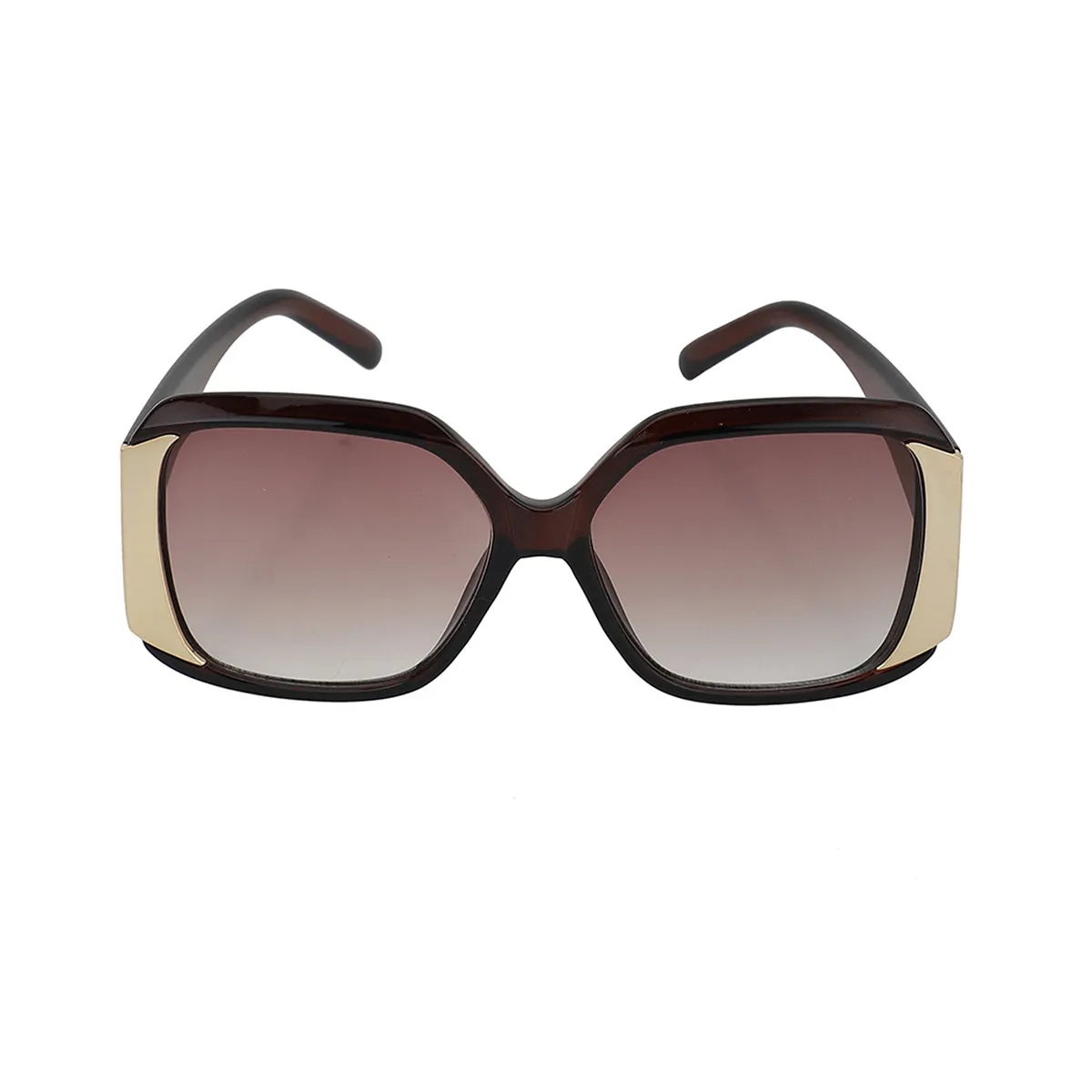 Carlton London Brown & Gold Toned Uv Protected Oversized Sunglasses For Women