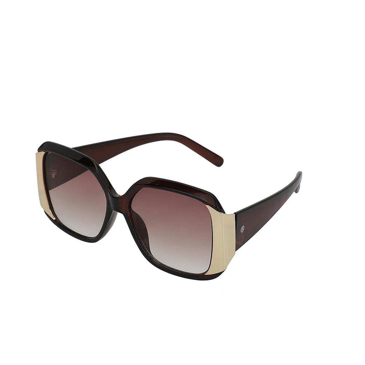 Carlton London Brown & Gold Toned Uv Protected Oversized Sunglasses For Women