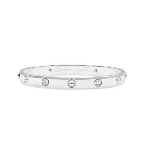 Cartier Diamond Set Love Bangle Size 17 - 18ct White Gold