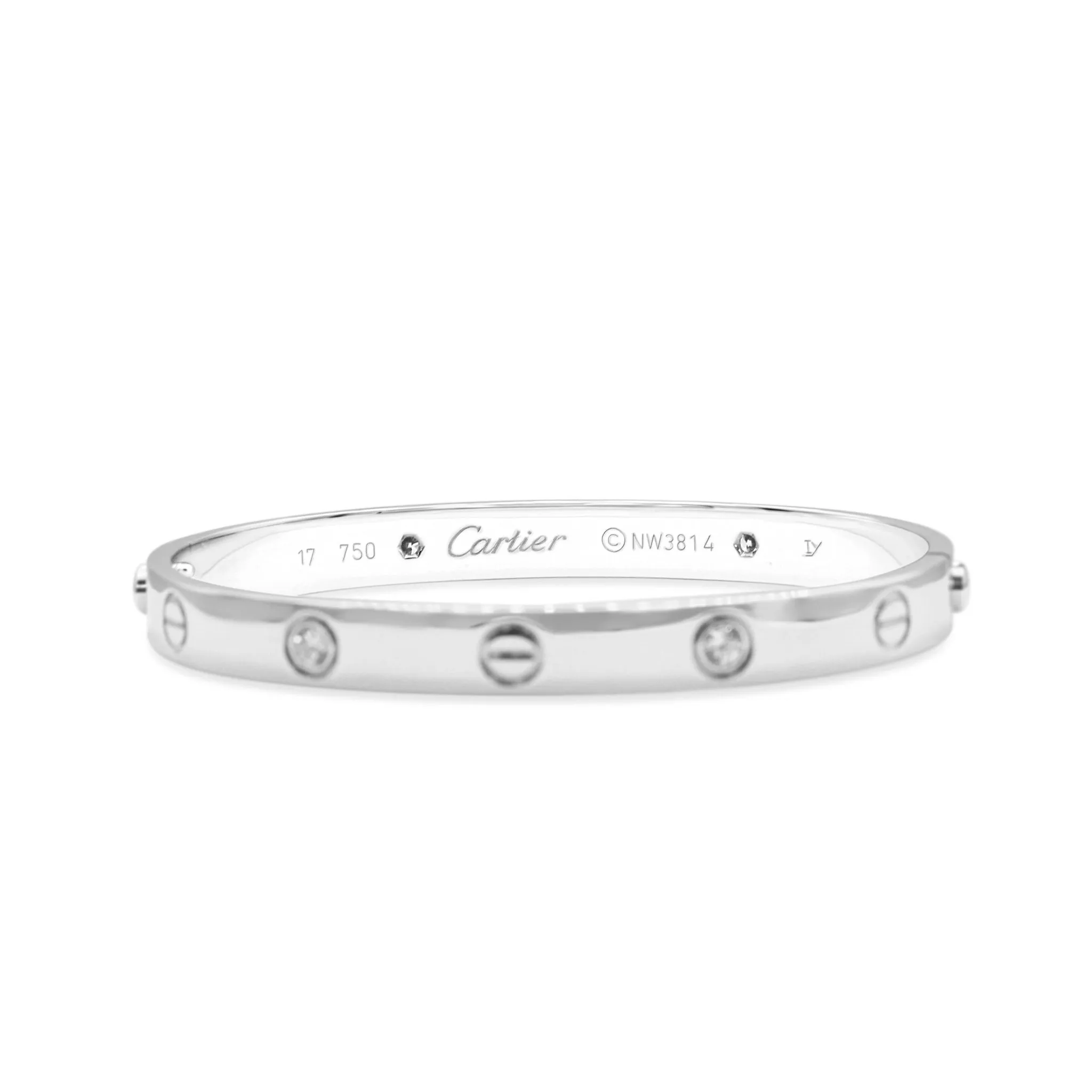 Cartier Diamond Set Love Bangle Size 17 - 18ct White Gold