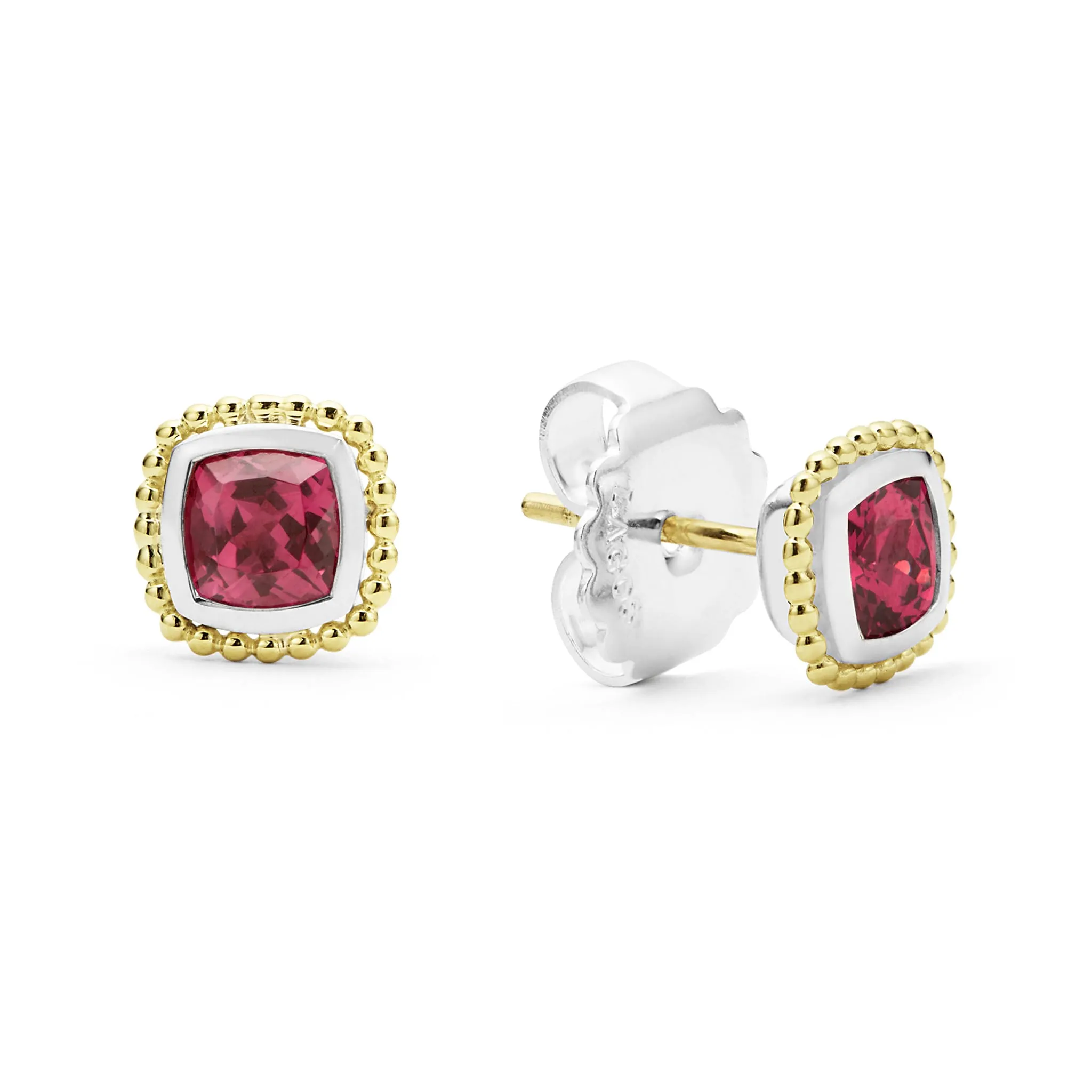 Caviar Color Rhodolite Garnet Caviar Stud Earrings