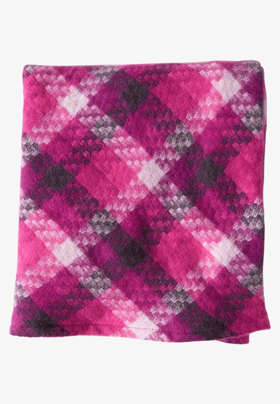 Cecil fluffy triangle scarf in Pink Check Print 572541