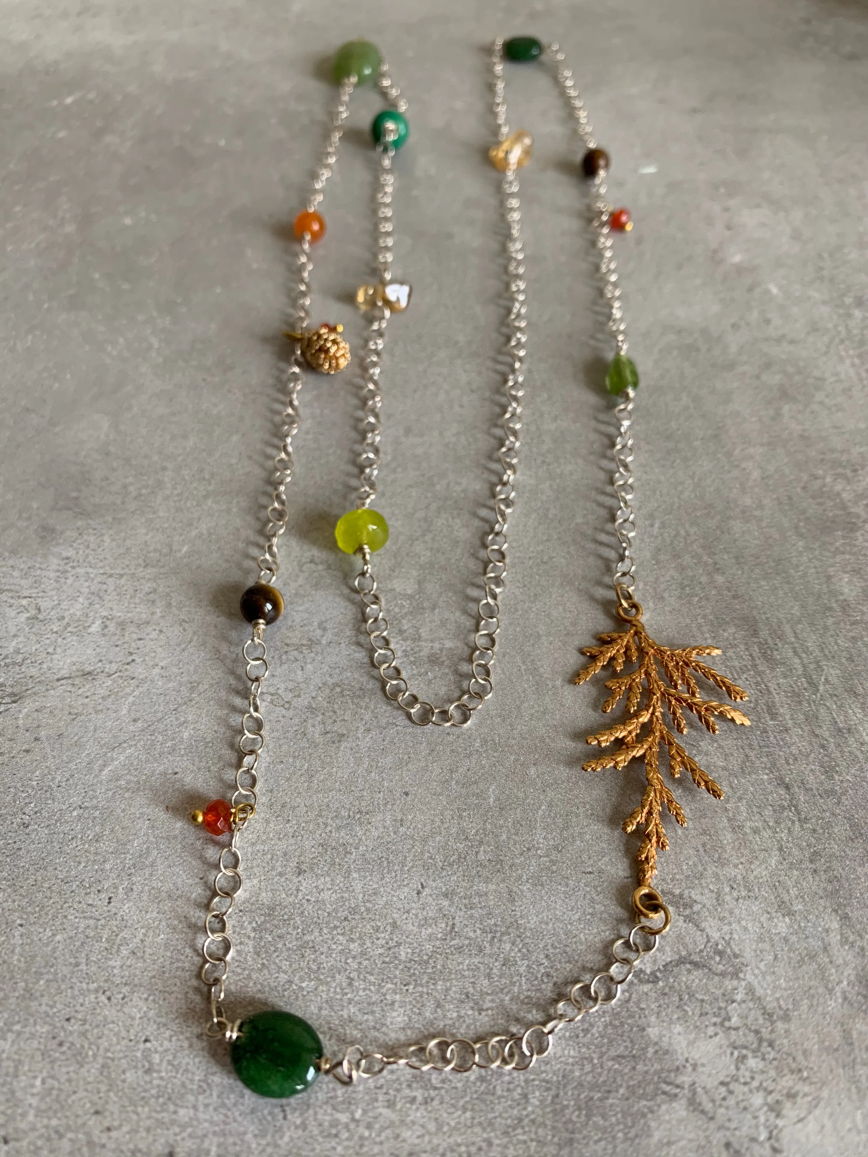 Cedar leaf necklace