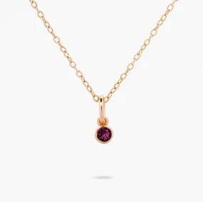 Celebration Bezel Set Necklace - Garnet