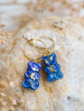 Celestial inspired Gummy bear hoop earrings