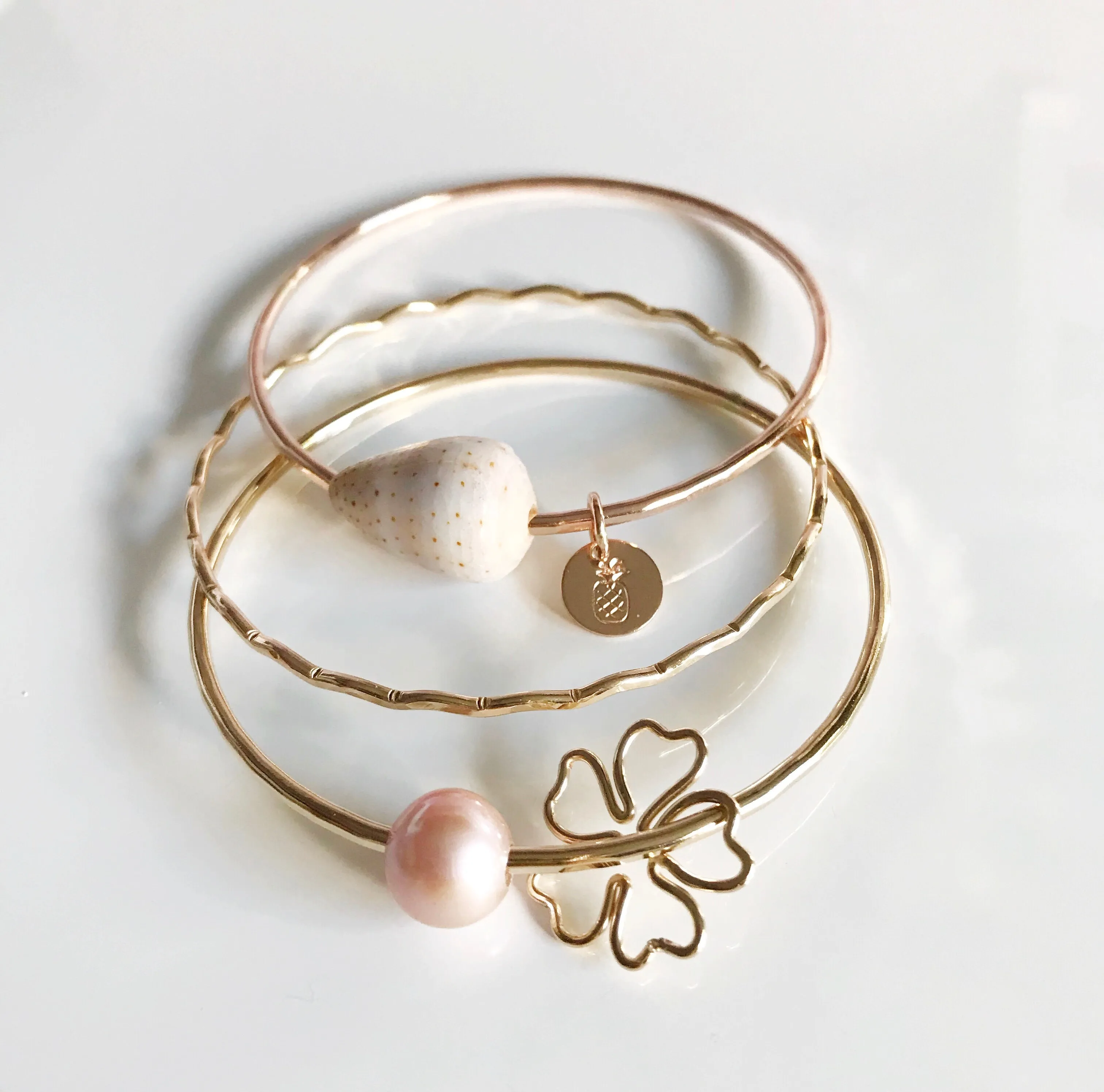 Cherry Blossom bangle- pink pearl (B354)