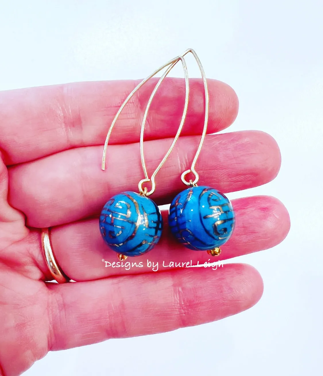 Chinoiserie Longevity Drop Earrings