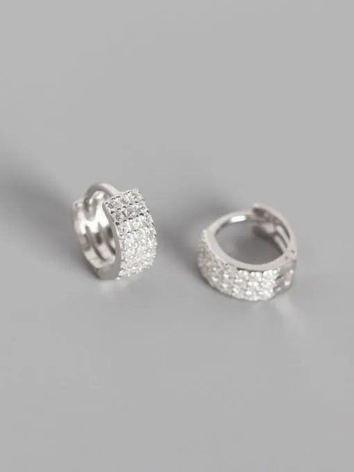 Chunky Pave Diamond CZ Huggie Hoop Earrings Hypoallergenic Luxury Jewelry