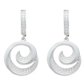 Circular Spiral CZ Earrings IJ15CSSER020