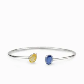 Citrine & Kyanite Bangle Bracelet