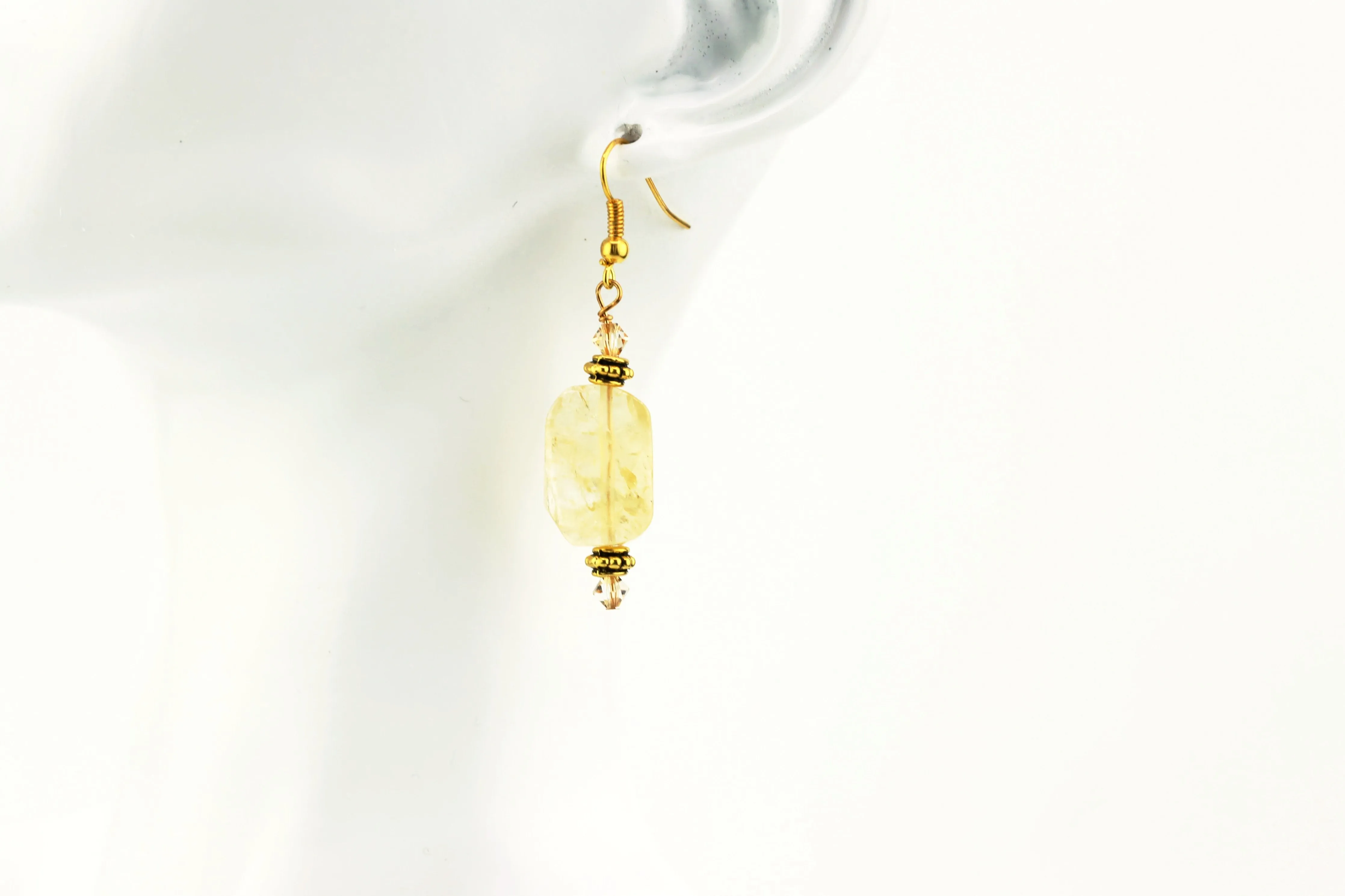 Citrine and Pearl Combination Earrings