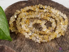 CITRINE Crystal Necklace - Chip Beads - Long Crystal Necklace, Birthstone Necklace, Handmade Jewelry,  E0800