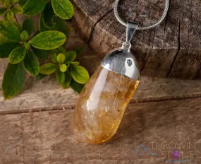 CITRINE Crystal Pendant - Tumbled Crystals, Birthstone, Handmade Jewelry, Healing Crystals and Stones, E0305