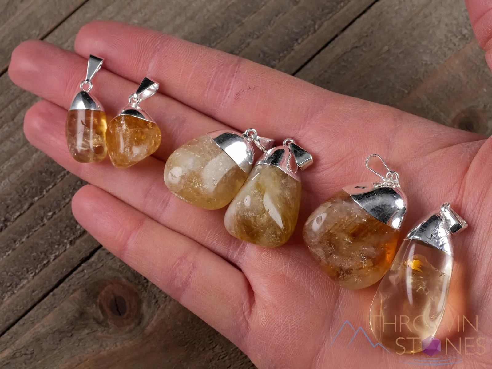 CITRINE Crystal Pendant - Tumbled Crystals, Birthstone, Handmade Jewelry, Healing Crystals and Stones, E0305