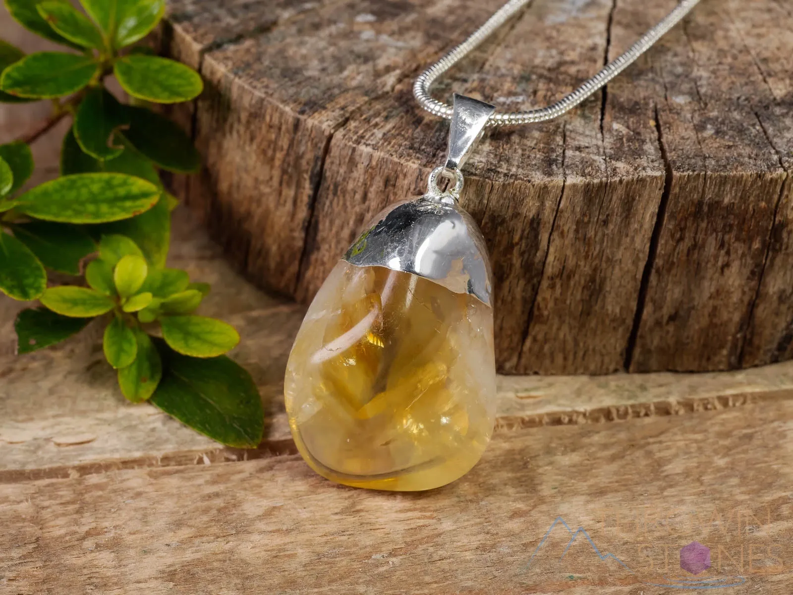 CITRINE Crystal Pendant - Tumbled Crystals, Birthstone, Handmade Jewelry, Healing Crystals and Stones, E0305