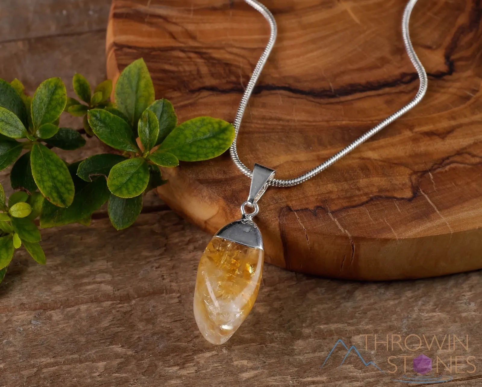 CITRINE Crystal Pendant - Tumbled Crystals, Birthstone, Handmade Jewelry, Healing Crystals and Stones, E0305